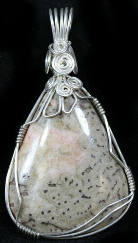 Unique, Silver Wire Wrapped Dinosaur Bone Pendant - Colorado #26991